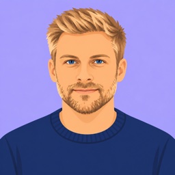 Illustrated portrait of a blonde man